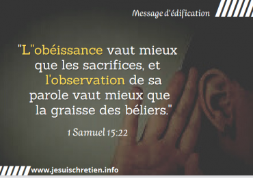 Message d’édification :  »L’obéissance ou le sacrifice ? »